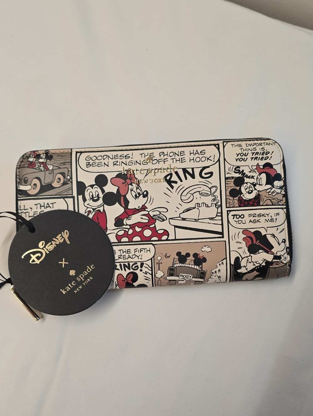Disney x Kate Spade Minnie & Mickey Comic Wallet - Cream, Black & Red